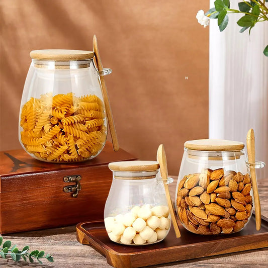 350ml Glass Jar with Lid & Spoon