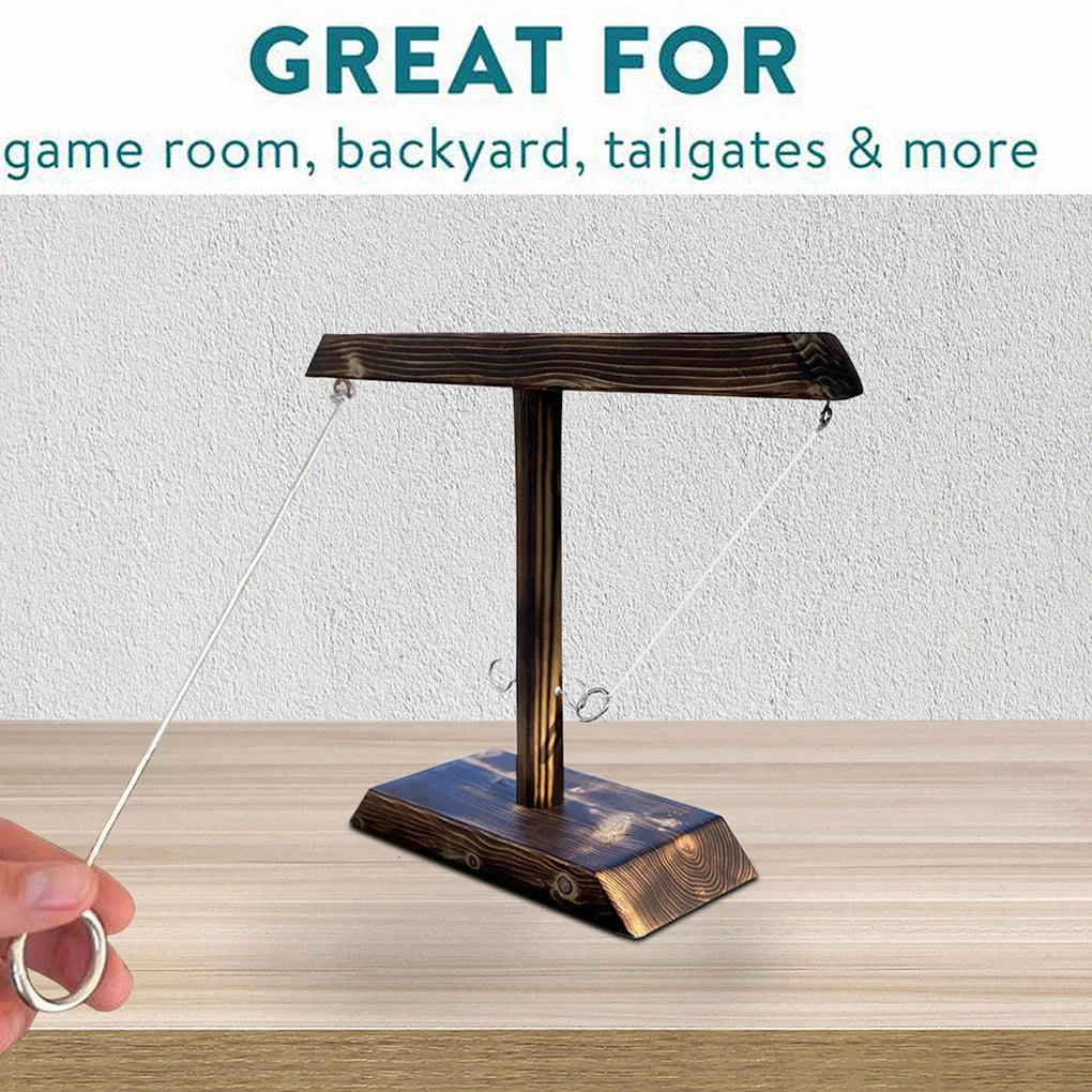 Wooden Hook Ring Toss Game
