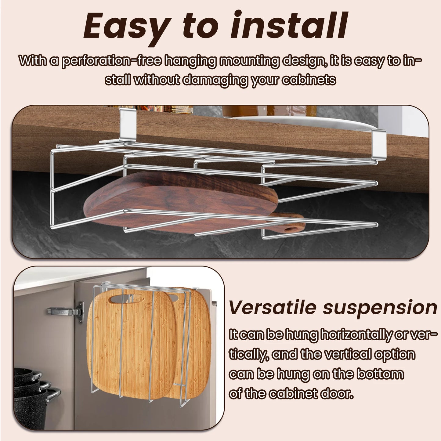 Under Cabinet Cutting Board Organizer