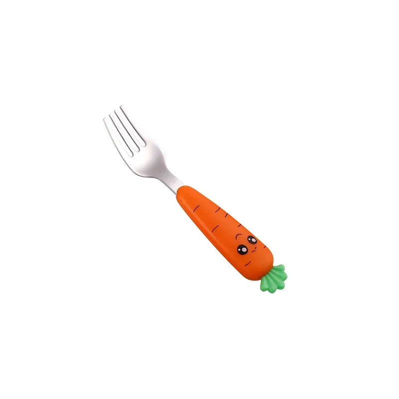 Kids Carrot Fork & Spoon Set with Carry Case