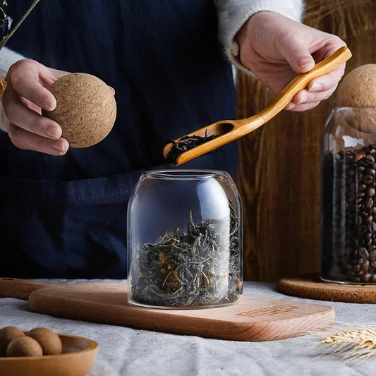 Clear Glass Storage Jar with Cork Lid