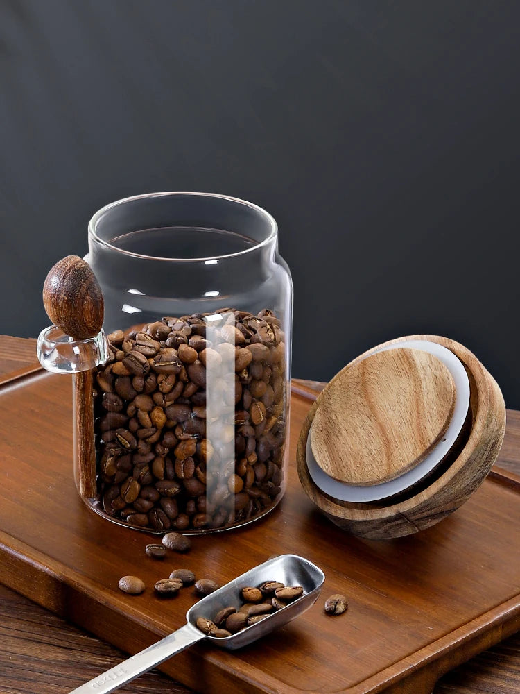 Coffee Bean Storage Jar with Spoon