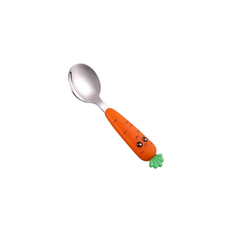 Kids Carrot Fork & Spoon Set with Carry Case