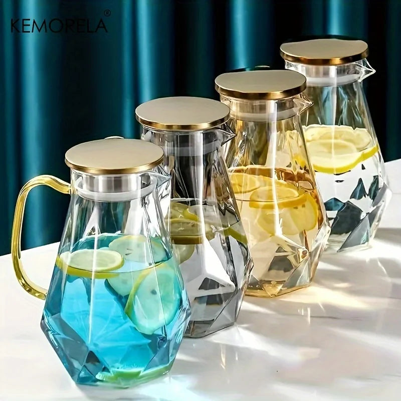 Diamond Texture Glass Water Jug
