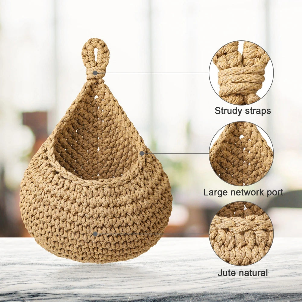 Jute Hanging Wall Vegetable & Fruit Baskets