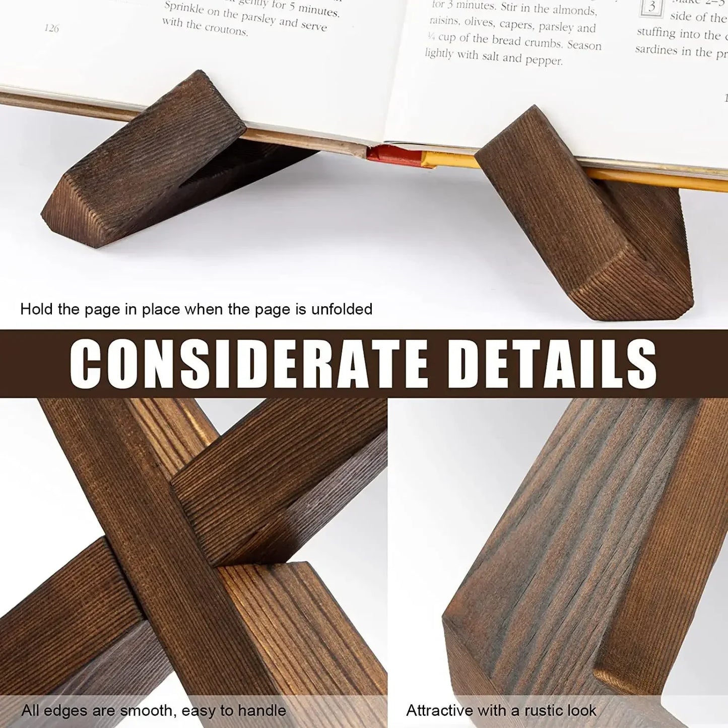 Wooden Recipe Book Stand