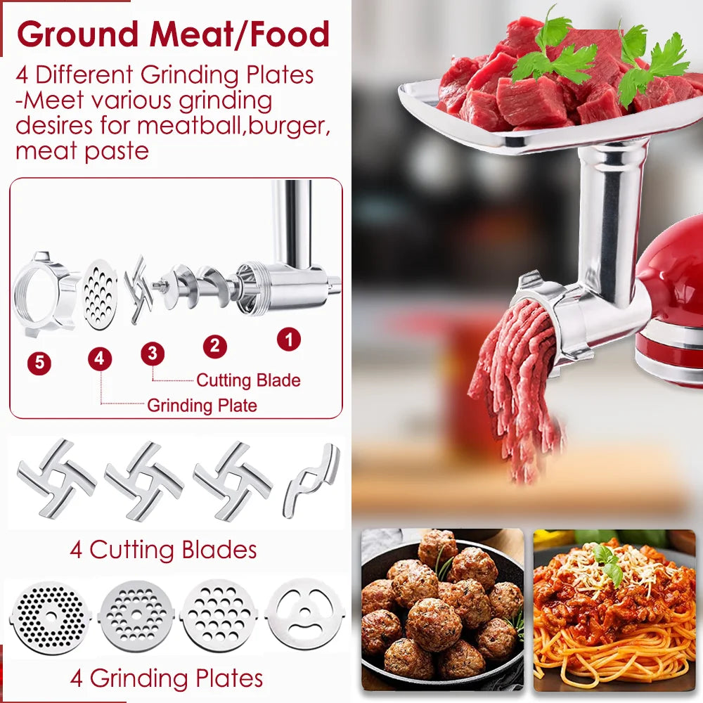 Premium Aluminum Alloy Meat Grinder Attachment for All KitchenAid