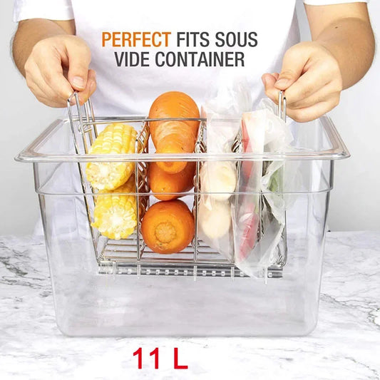 Sous Vide 11L Slow Cooking Container With 304 Stainless Steel Frame Rack