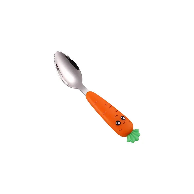 Kids Carrot Fork & Spoon Set with Carry Case