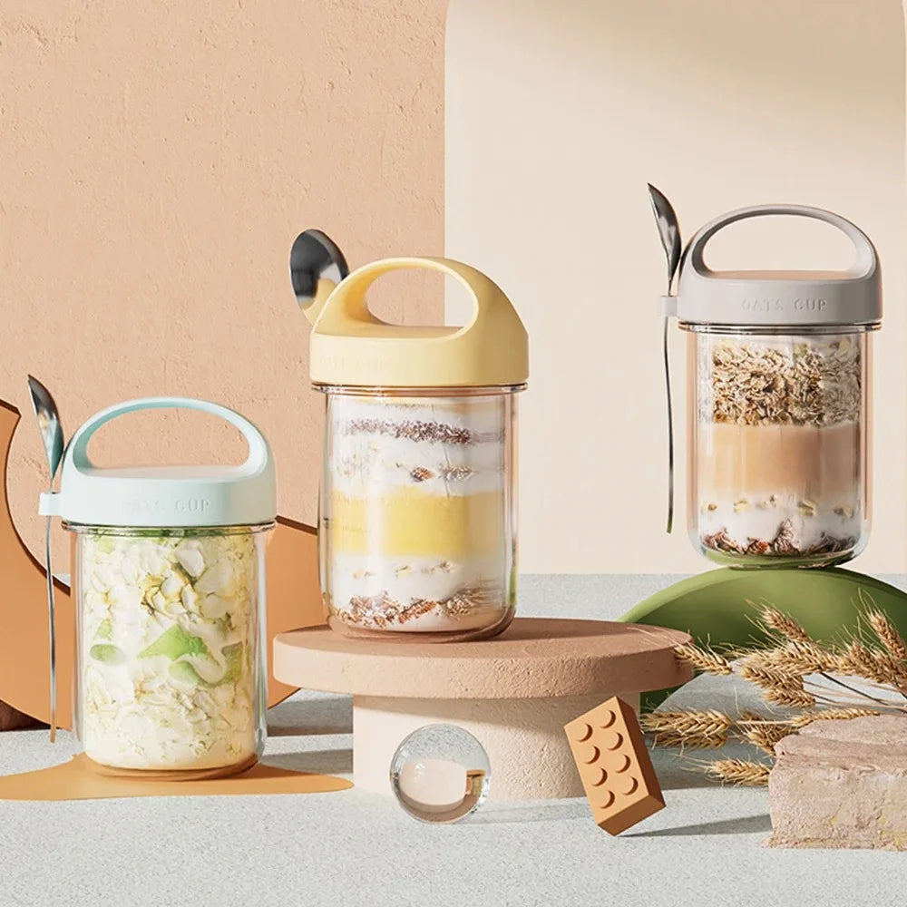 430ML Overnight Oat Cup Glass With Spoon