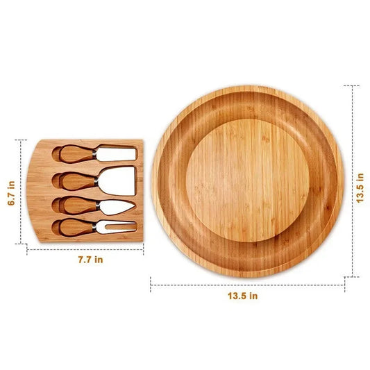 Bamboo Cheese Board & Knife Set