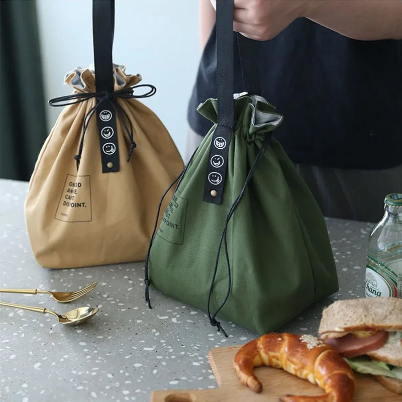 Portable Insulated Canvas Lunch Bag