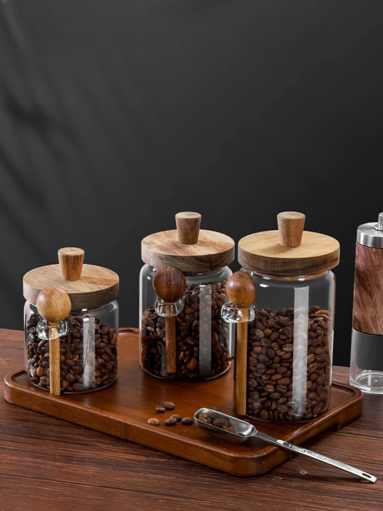 Coffee Bean Storage Jar with Spoon