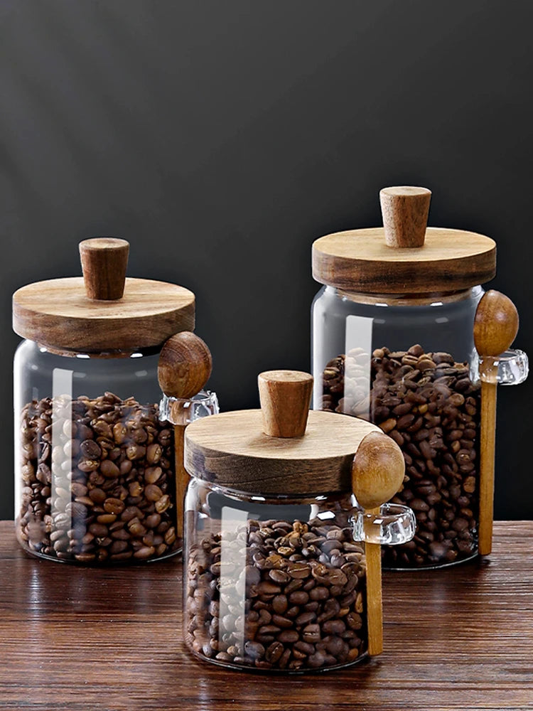 Coffee Bean Storage Jar with Spoon