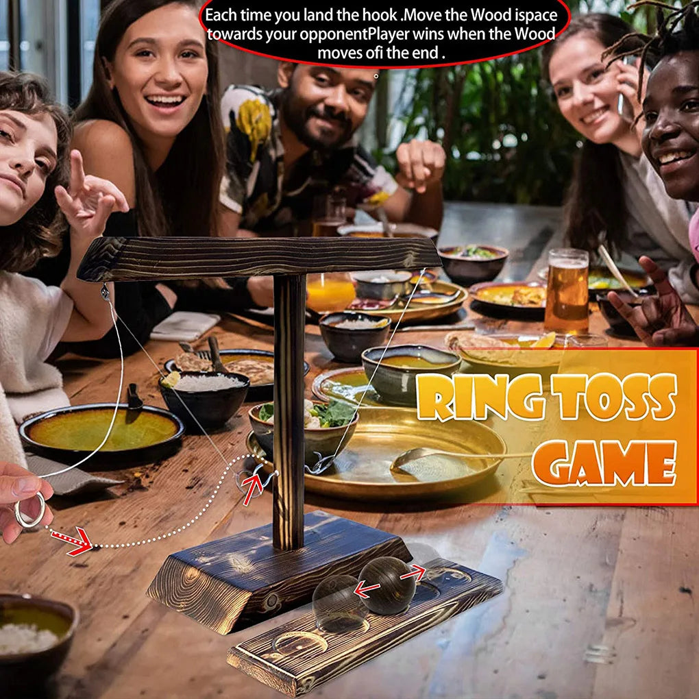 Wooden Hook Ring Toss Game