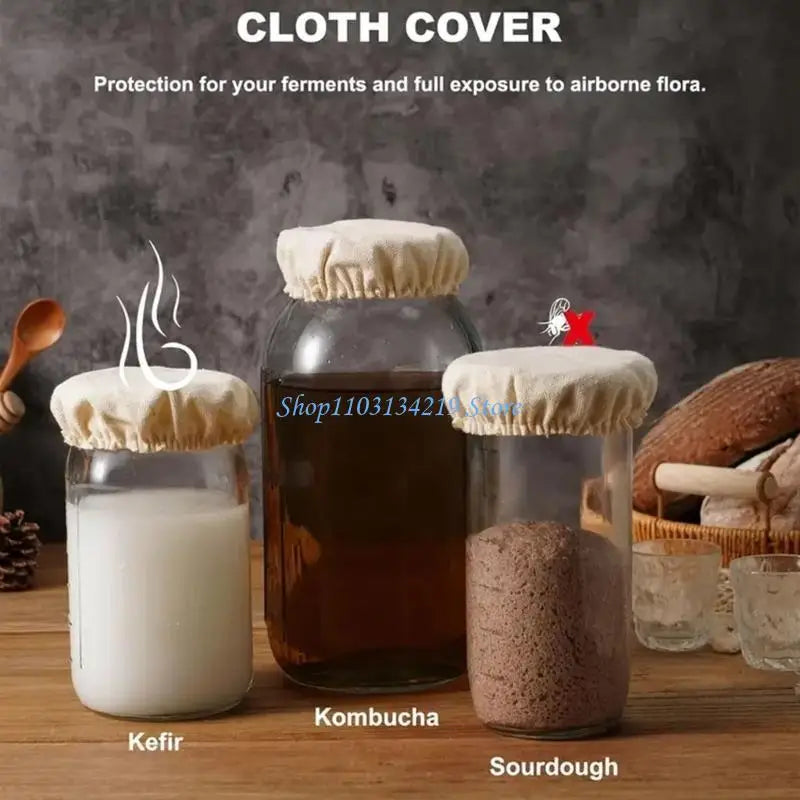 6pcs Elastic Cotton Covers for Sourdough Fermentation