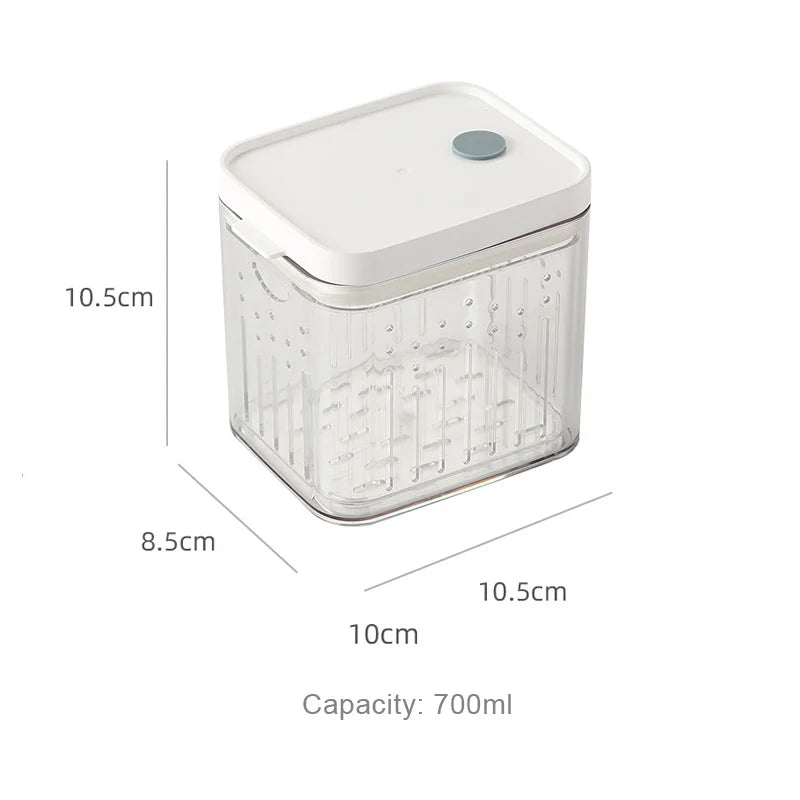 Fridge Door Food Storage Container with Drain Basket
