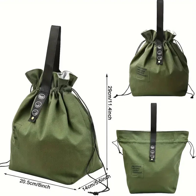 Portable Insulated Canvas Lunch Bag