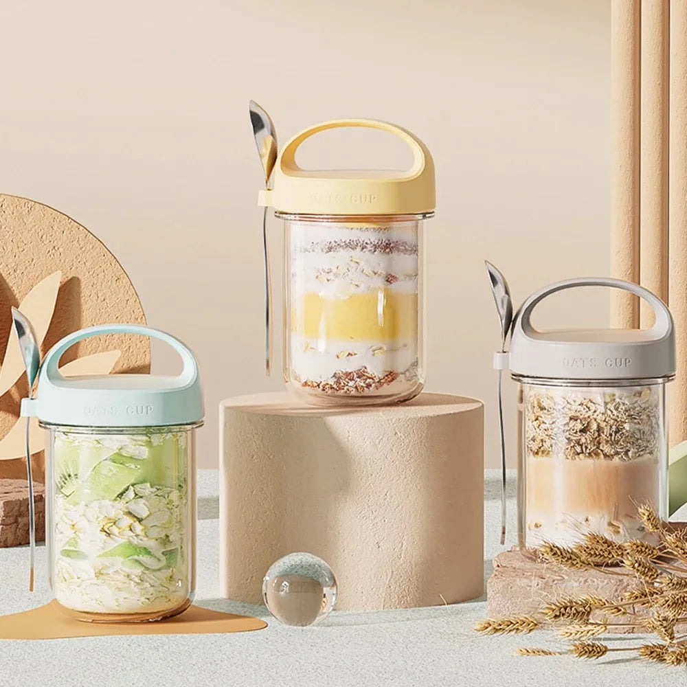 430ML Overnight Oat Cup Glass With Spoon